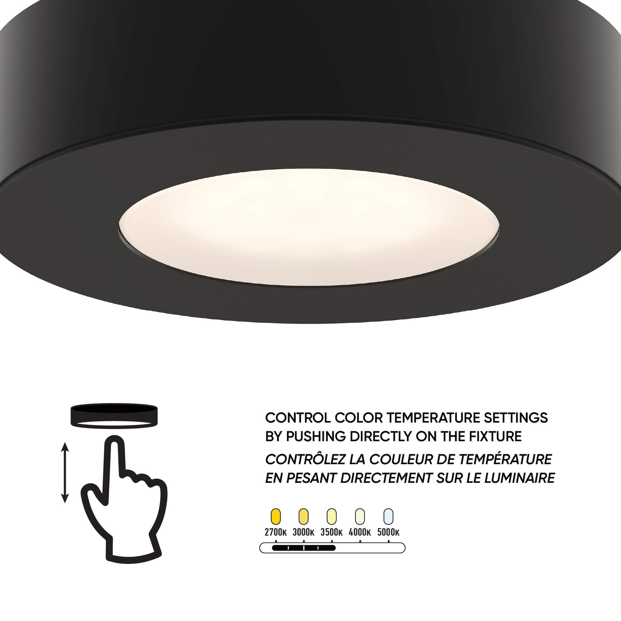 Puck 24v, surface mounted - Black