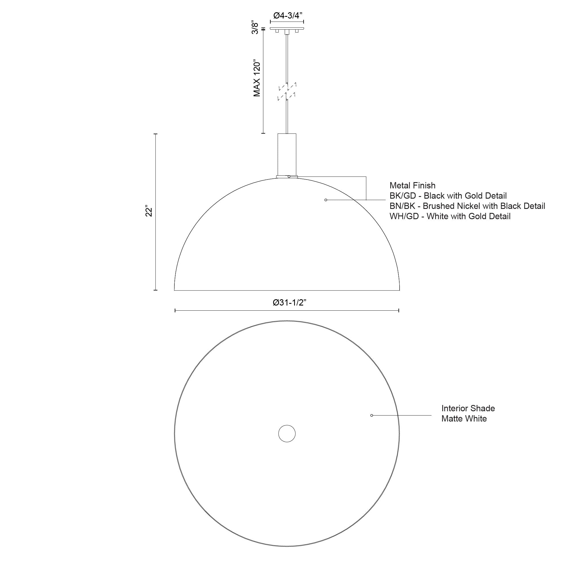 Archibald 32-inch Pendant