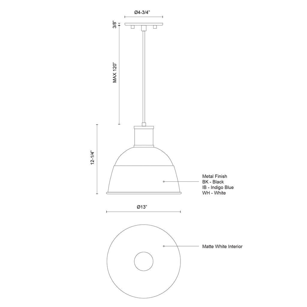 Irving 13-inch Pendant