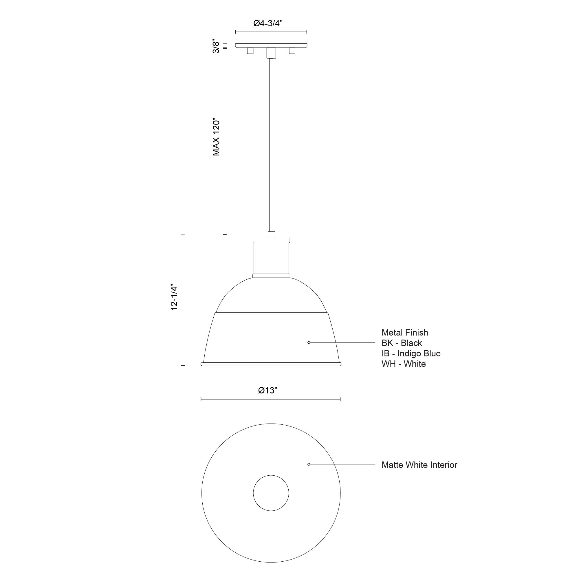 Irving 13-inch Pendant