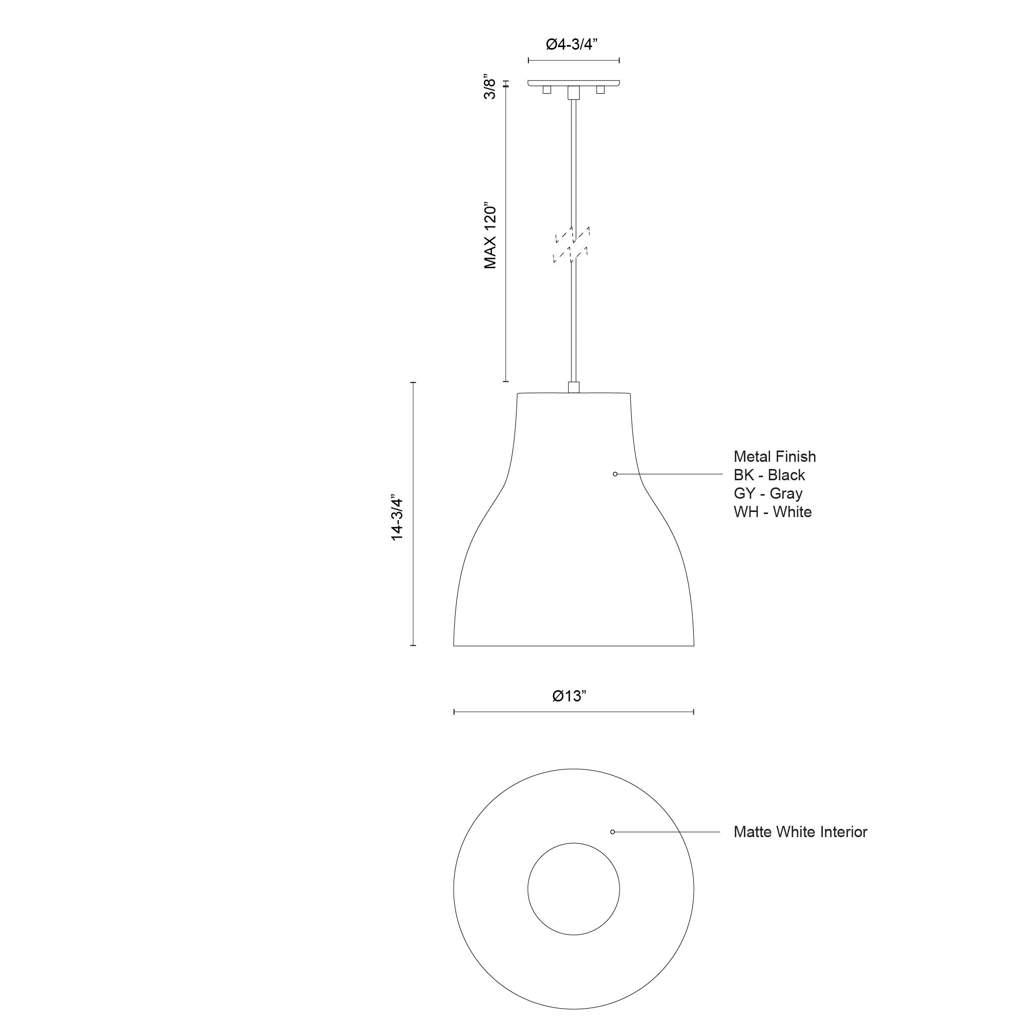 Cradle 13-in Pendant