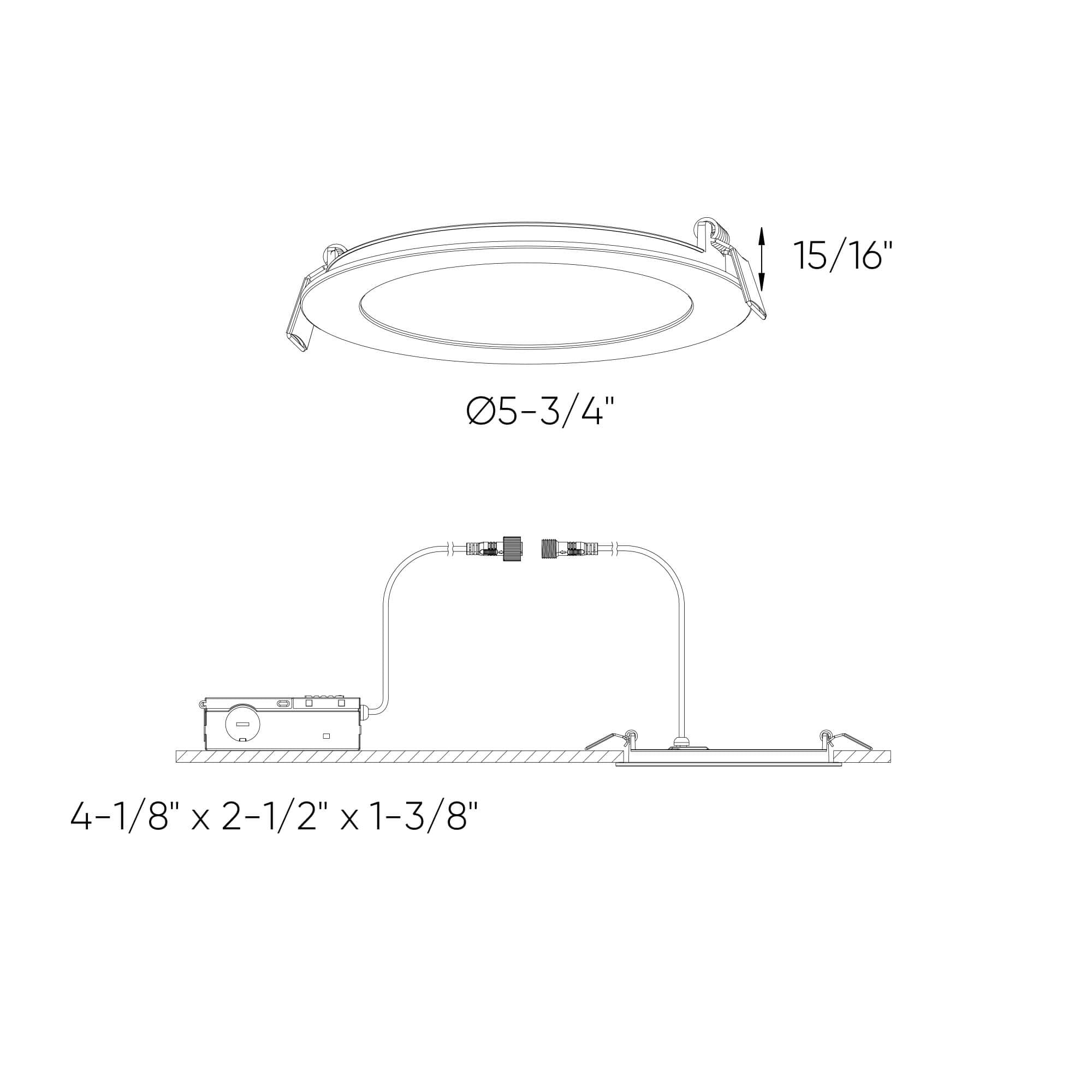 Multi CCT Slim Round Recessed Panel Light - universal 120V-347V, 0-10V dimming