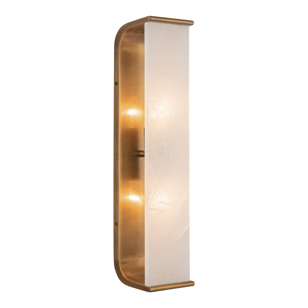 Abbott 19-in Wall/Vanity Light — Vintage Brass/Alabaster