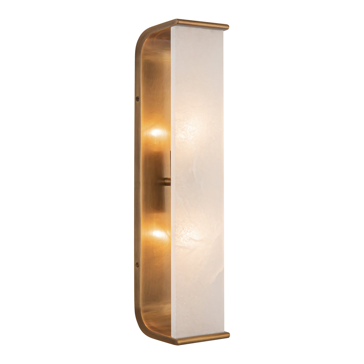 Abbott 19-in Wall/Vanity Light — Vintage Brass/Alabaster