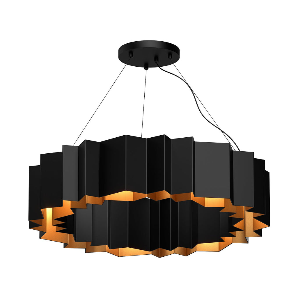 Akira 30-in Chandelier — Black/Gold