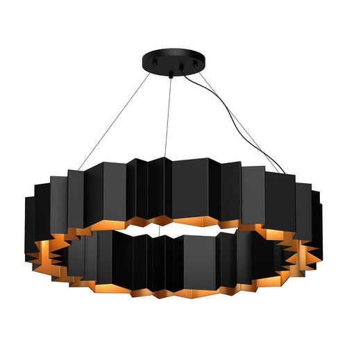 Akira 40-in Chandelier — Black/Gold