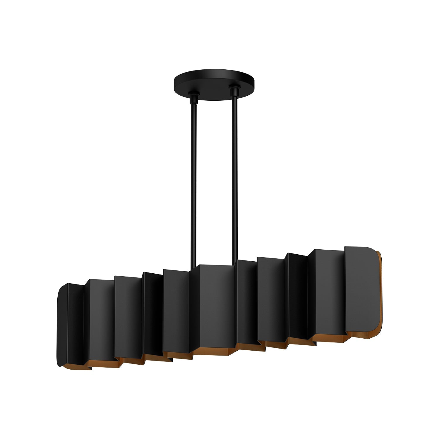 Akira 42-in Linear Pendant — Black/Gold