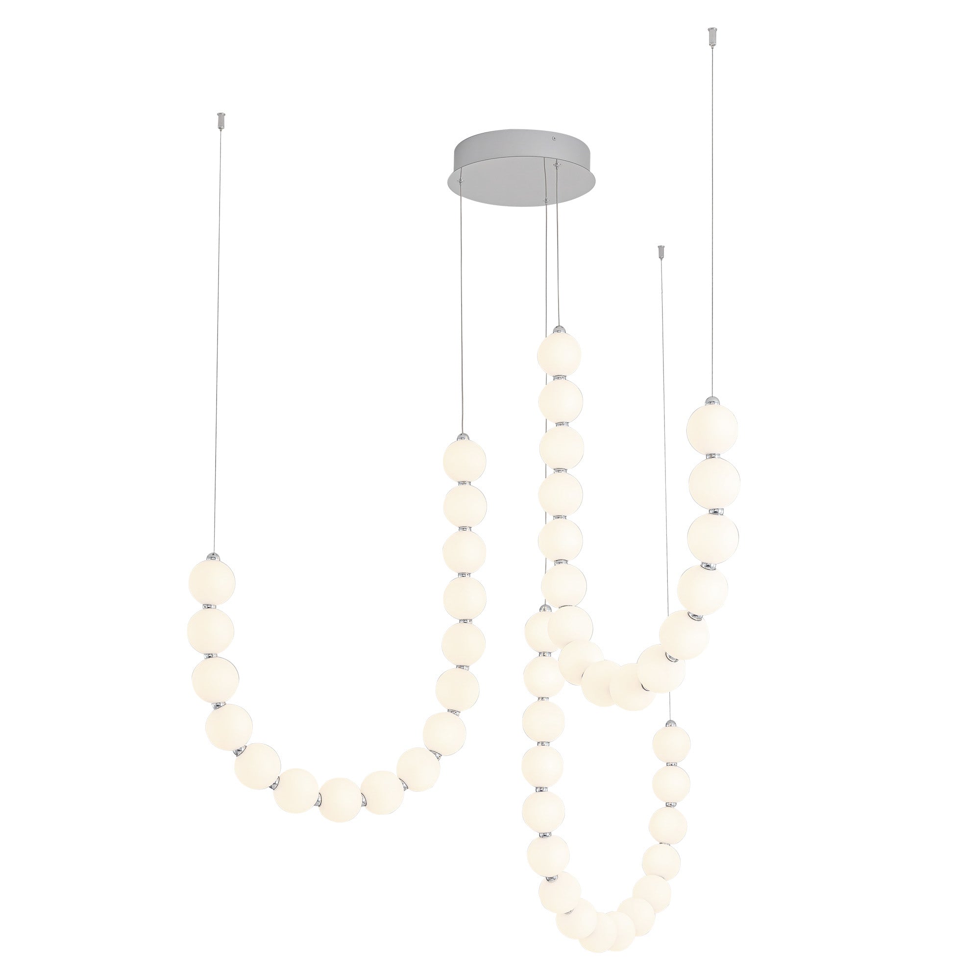 Akoya 54-in 3-Head Chandelier — Chrome [Universal Voltage and 0-10 Dimming]