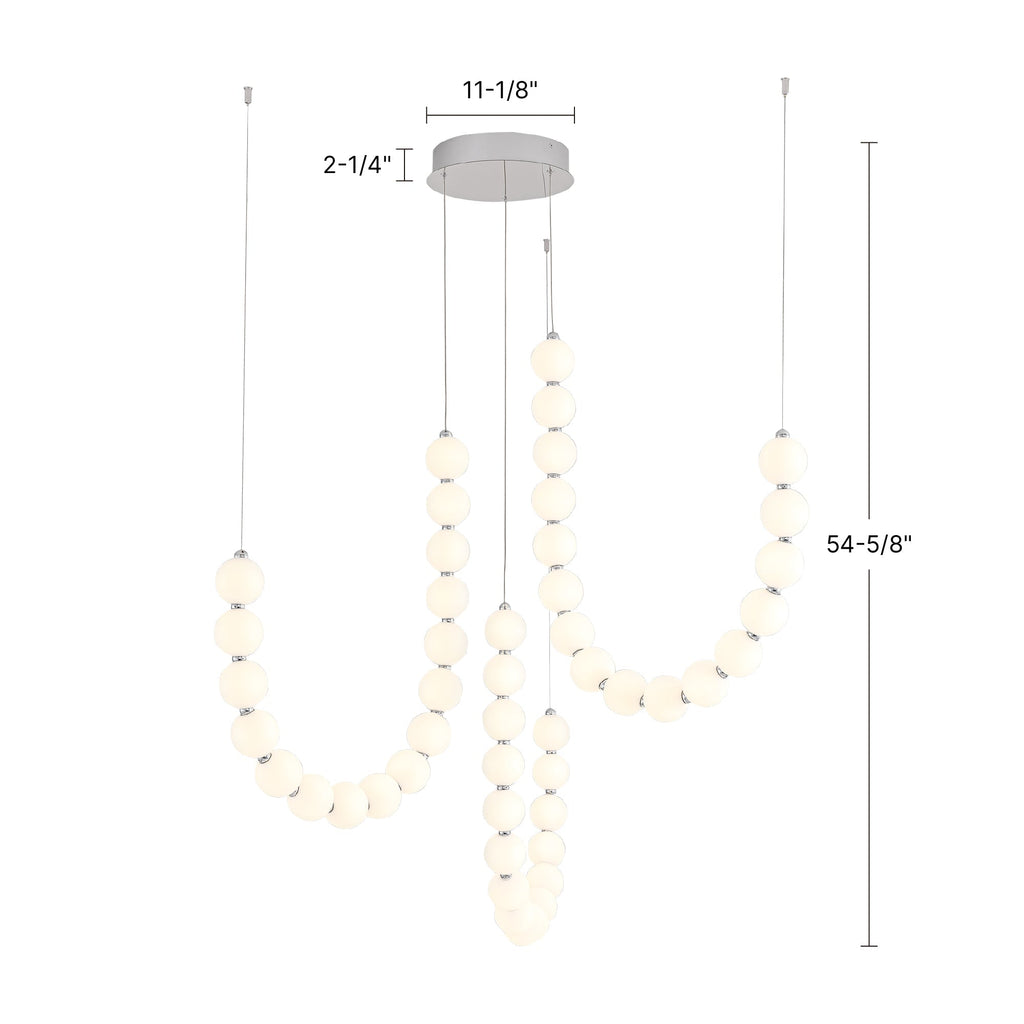 Akoya 54-in 3-Head Chandelier