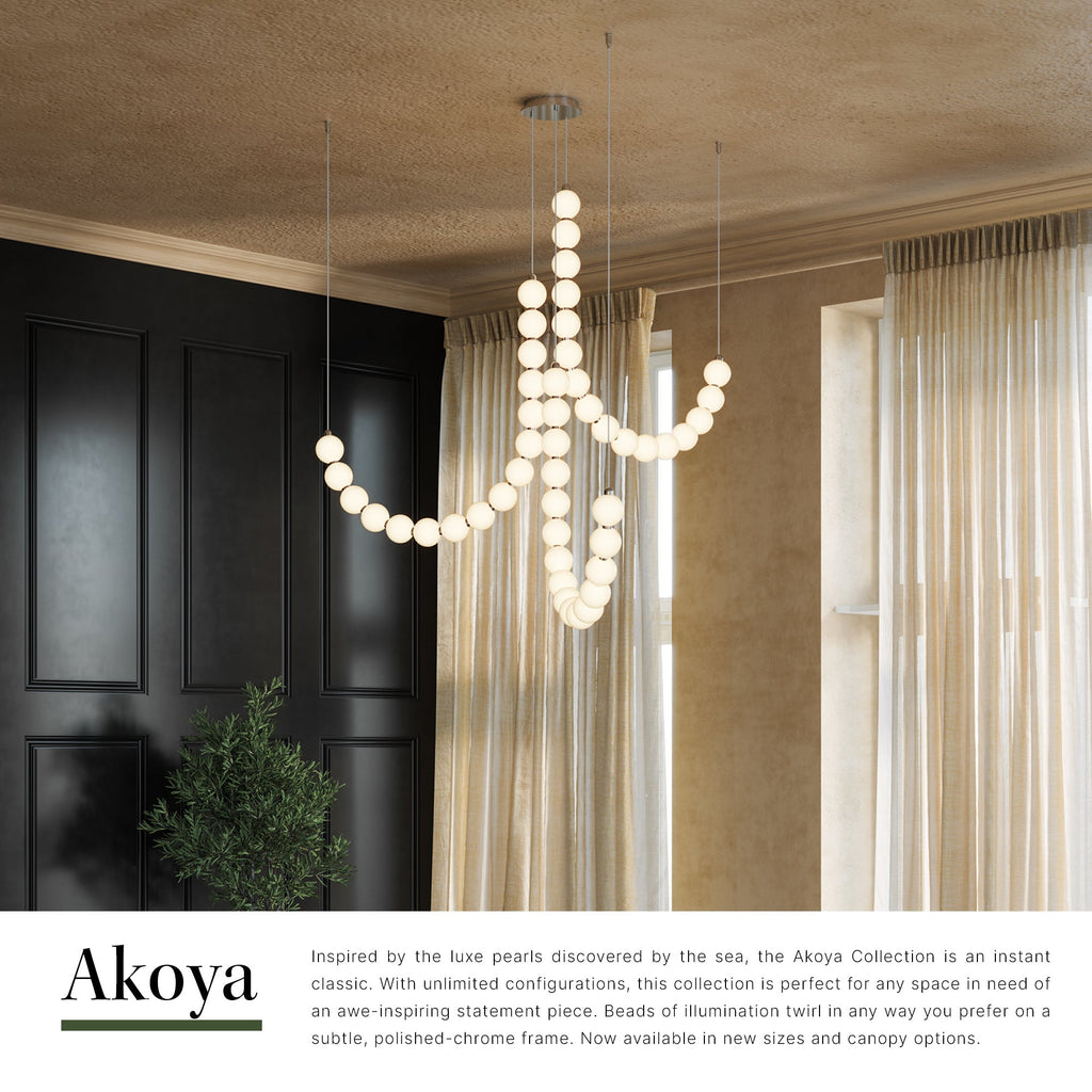 Akoya 54-in 3-Head Chandelier
