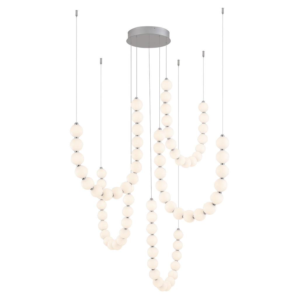 Akoya 54-in 5-Head Chandelier — Chrome [Universal Voltage and 0-10 Dimming]
