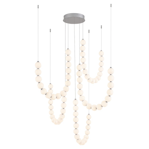 Akoya 54-in 5-Head Chandelier — Chrome [Universal Voltage and 0-10 Dimming]