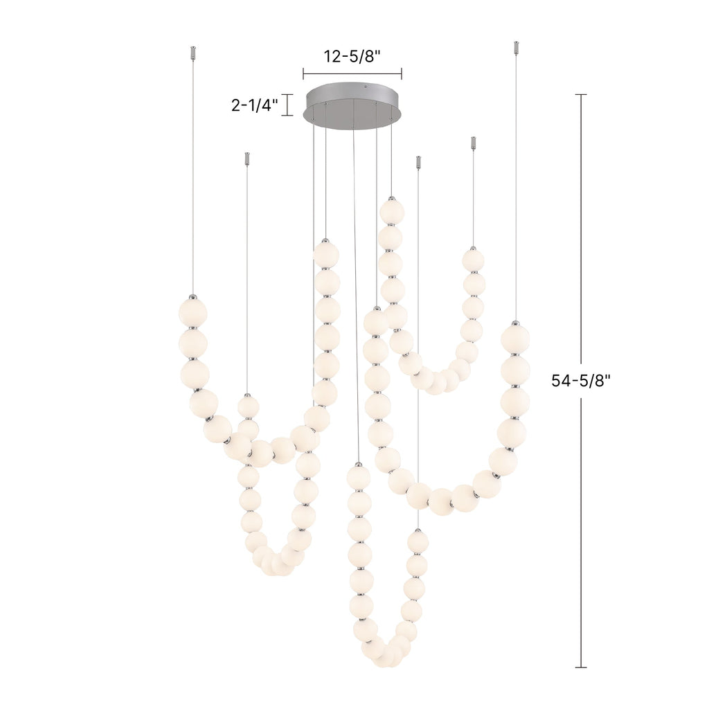 Akoya 54-in 5-Head Chandelier