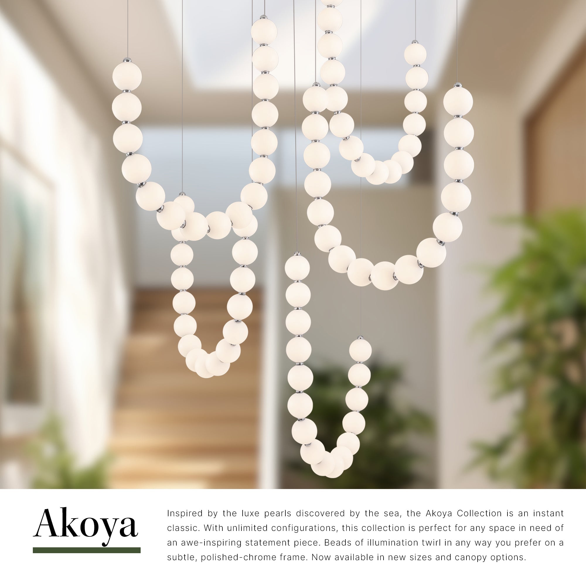 Akoya 54-in 5-Head Chandelier