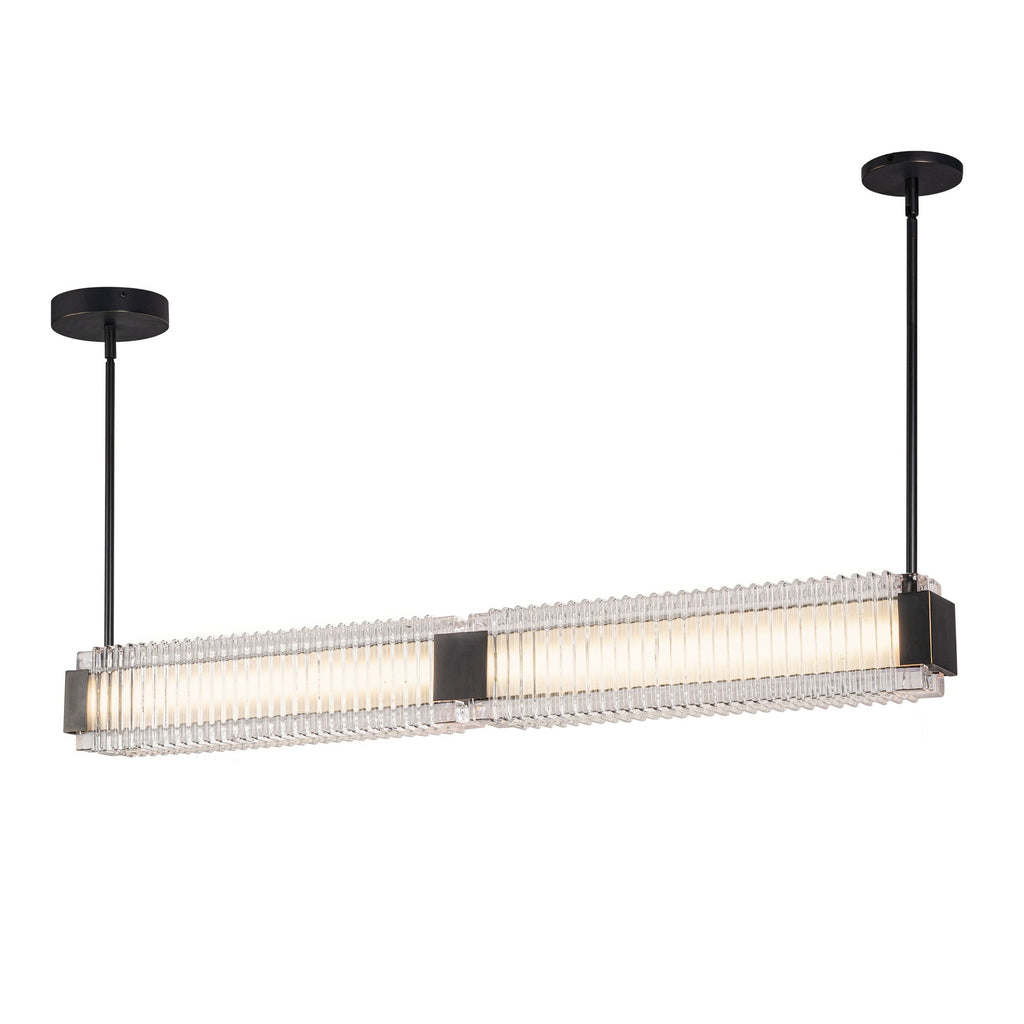 Alai 47-in Linear Pendant — Urban Bronze/Ribbed Glass [Universal Voltage]