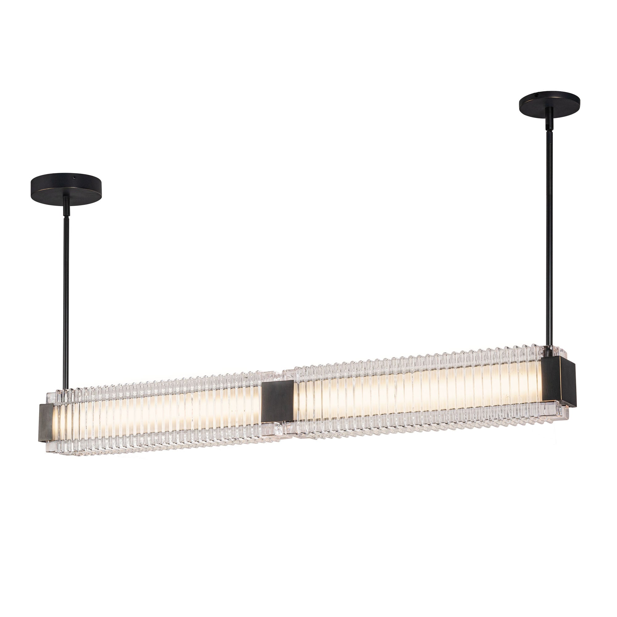 Alai 47-in Linear Pendant — Urban Bronze/Ribbed Glass [Universal Voltage]