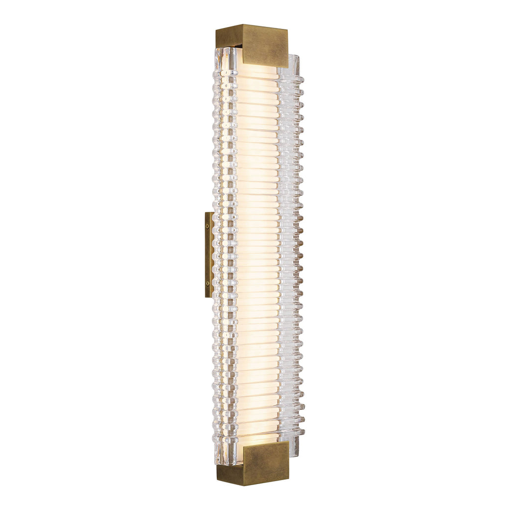 Alai 25-in Wall/Vanity Light — Vintage Brass/Ribbed Glass