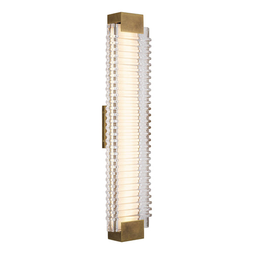 Alai 25-in Wall/Vanity Light — Vintage Brass/Ribbed Glass