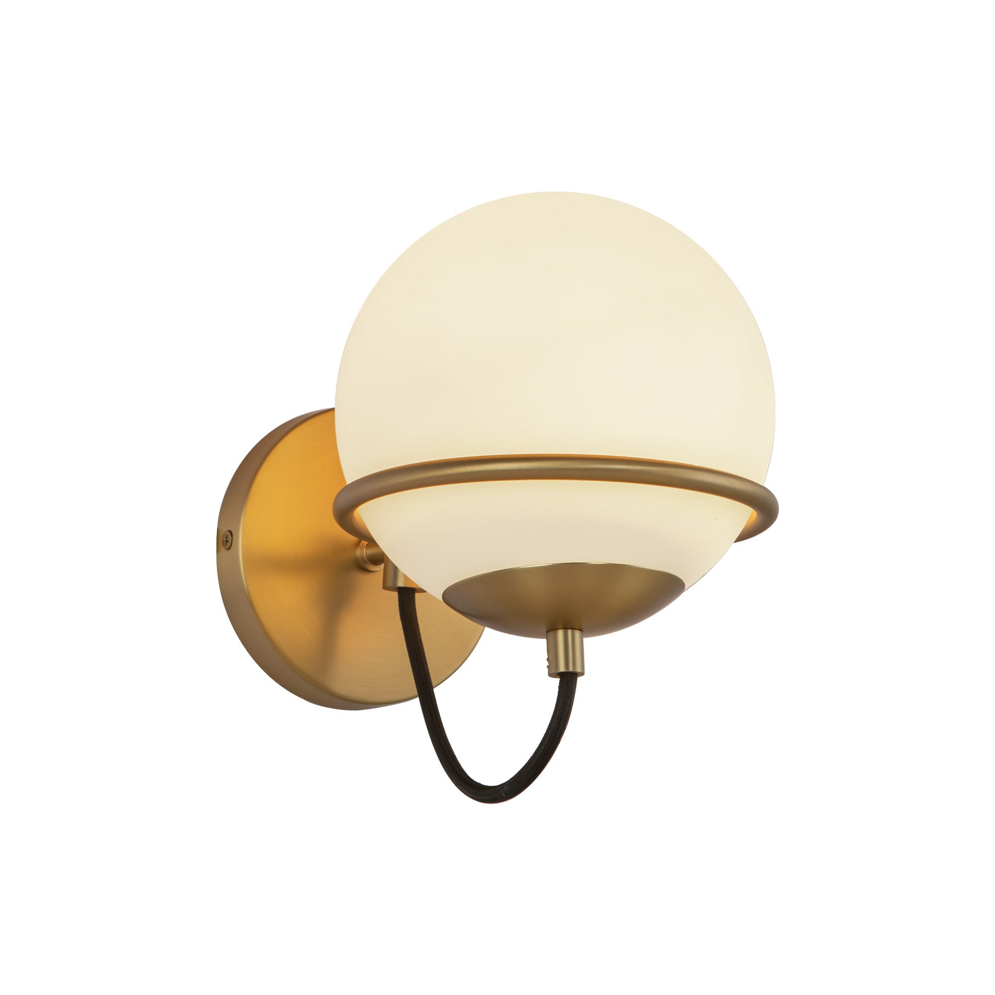 Alba 7-in Wall/Vanity Light — Aged Gold/Opal Glass