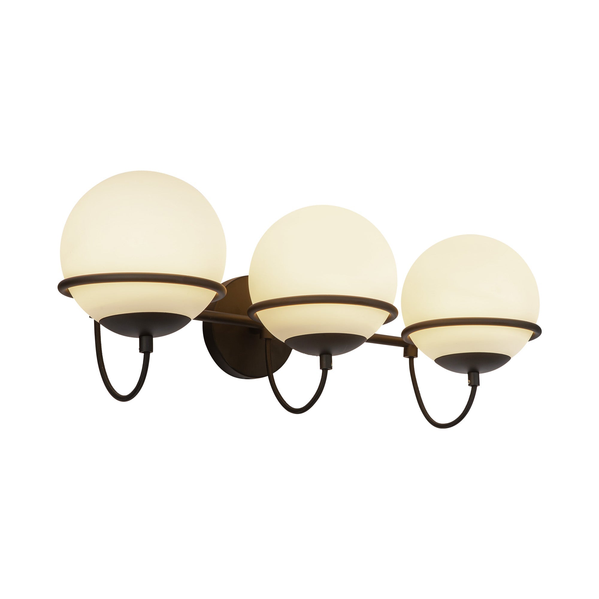 Alba 24-in Wall/Vanity Light — Matte Black/Opal Glass