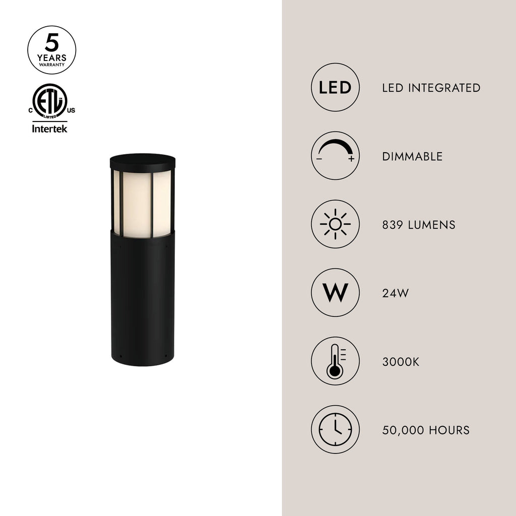 Alden 20-in Exterior Bollard