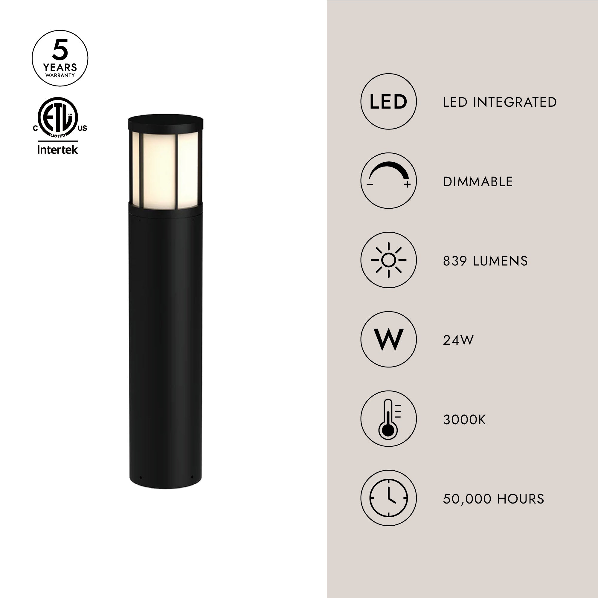 Alden 31-in Exterior Bollard