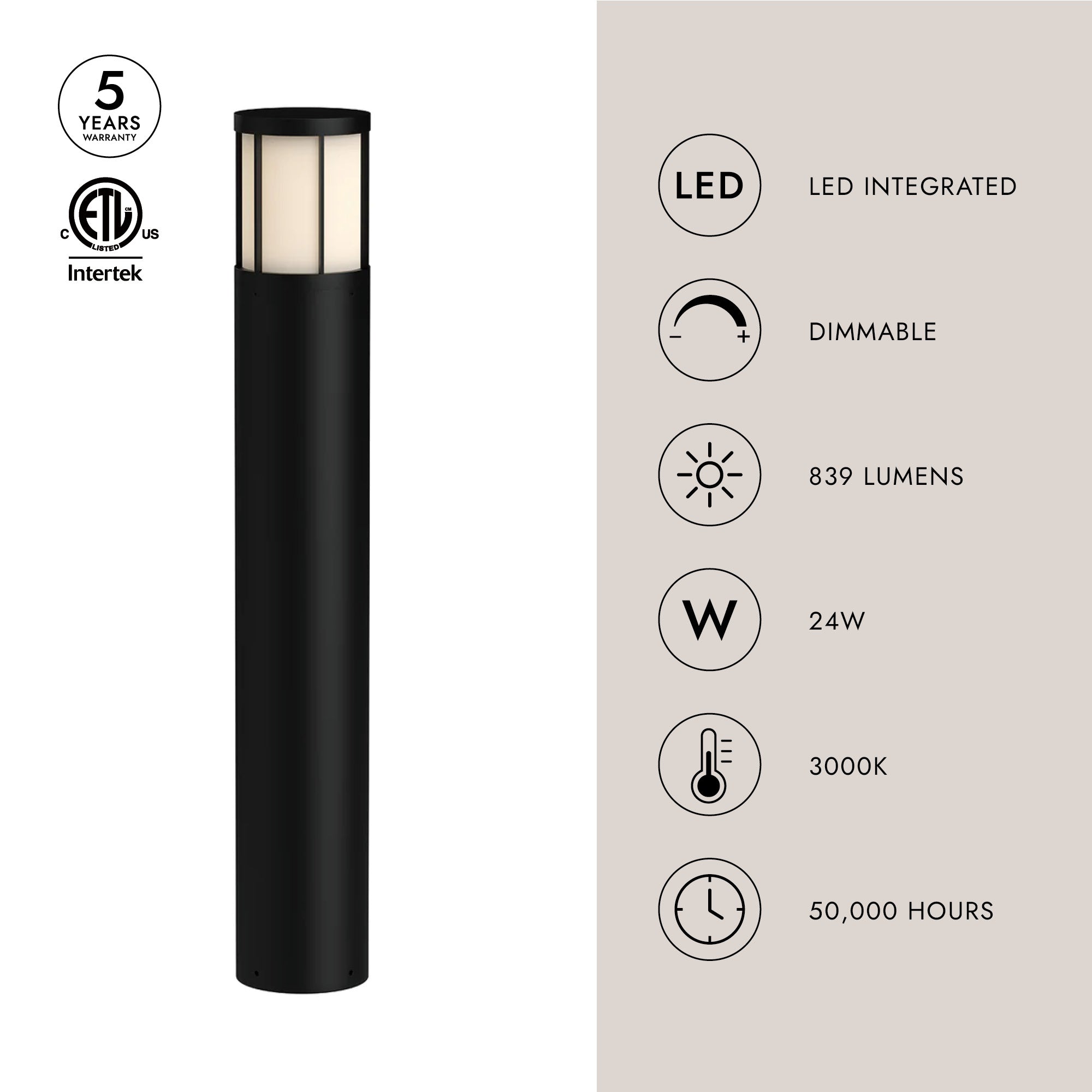 Alden 41-in Exterior Bollard