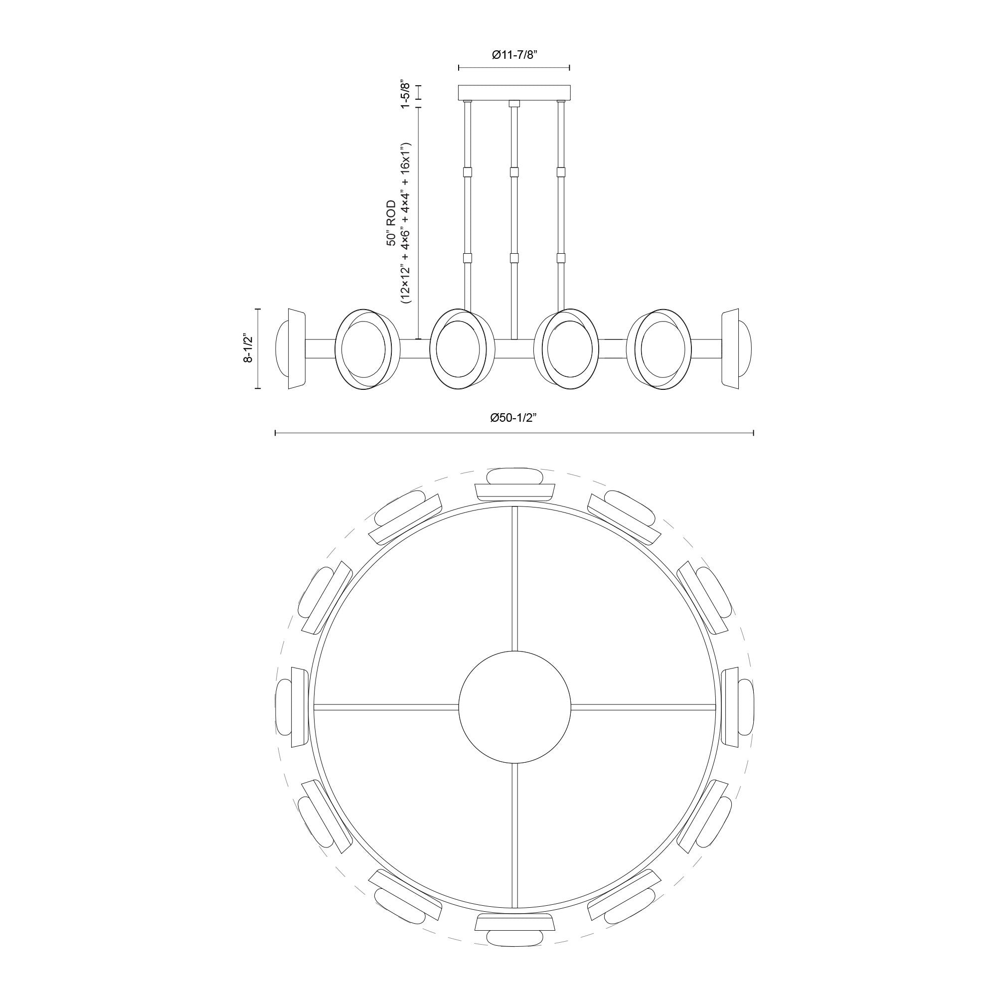 Alonso 50-in Chandelier