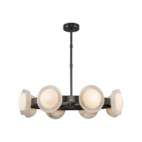 Alonso 37-in Chandelier — Urban Bronze/Alabaster [Universal Voltage]