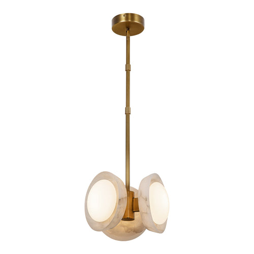 Alonso 13-in Pendant — Vintage Brass/Alabaster [Universal Voltage]
