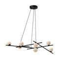 Amara 54-in Chandelier — Black/Glossy Opal Glass [Universal Voltage]