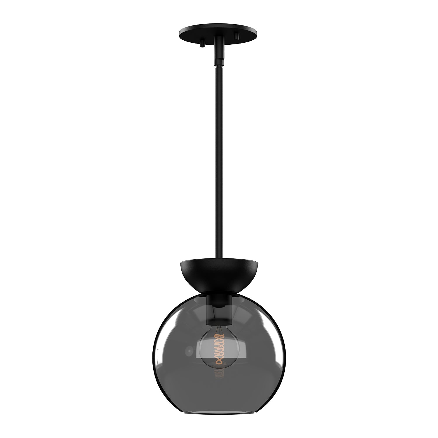 Arcadia 8-in Pendant — Black/Smoked
