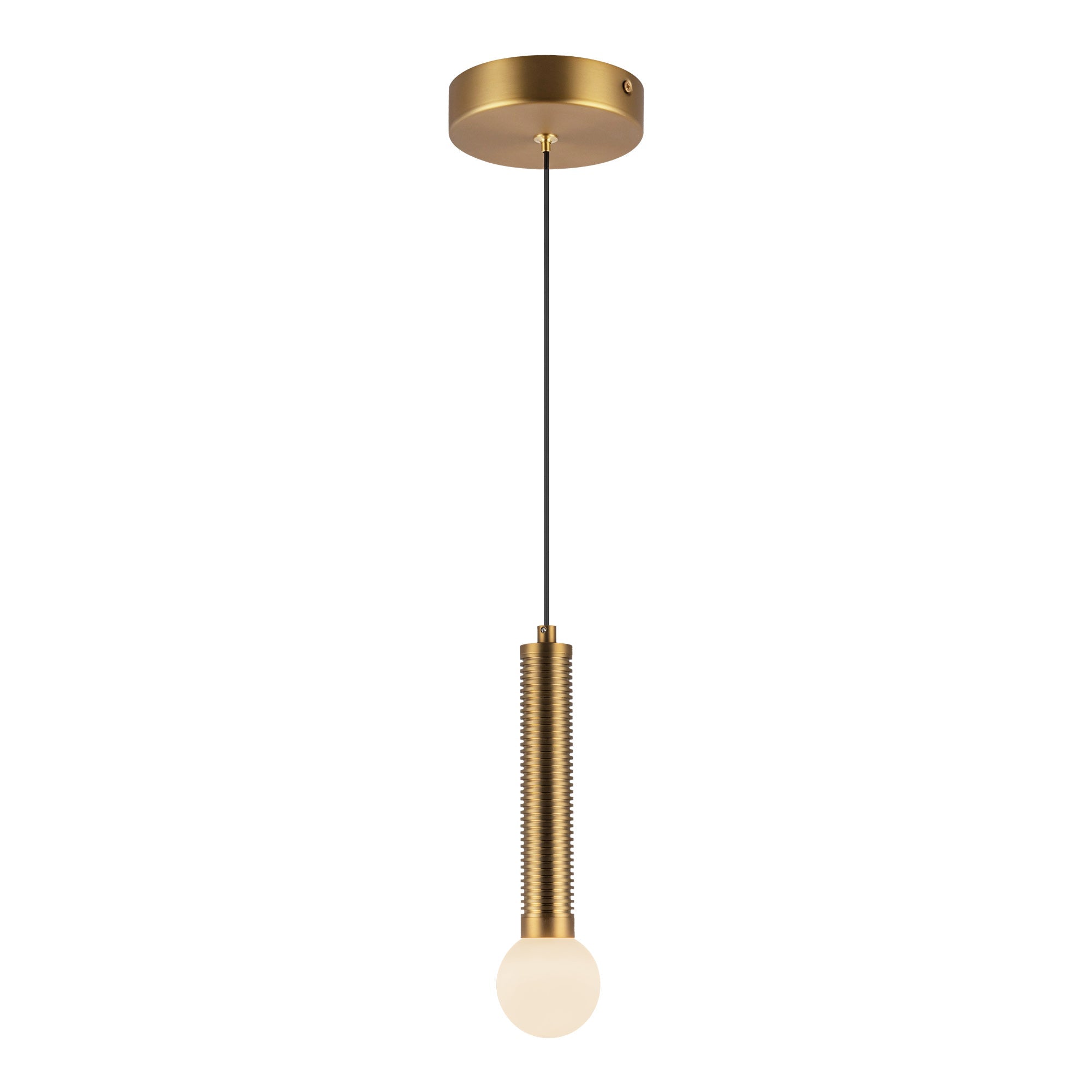 Arden 9-in Pendant — Brushed Gold/Opal Glass [Universal Voltage]