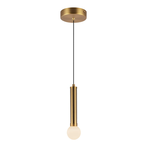 Arden 9-in Pendant — Brushed Gold/Opal Glass [Universal Voltage]