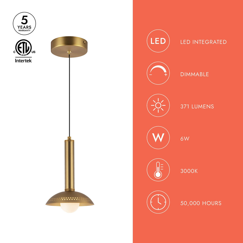 Arden 9-in (With Shade) Pendant