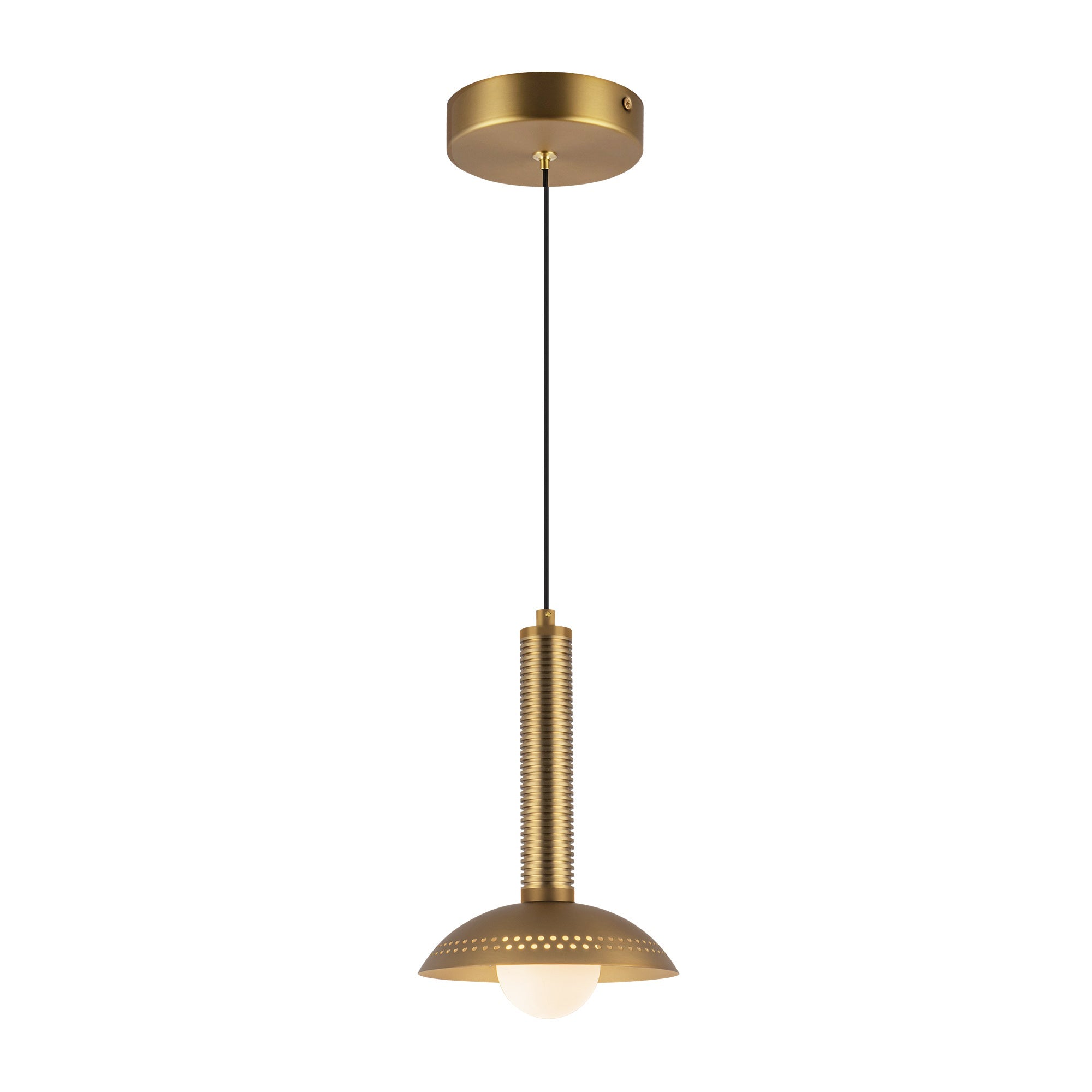 Arden 9-in (With Shade) Pendant — Brushed Gold/Opal Glass [Universal Voltage]