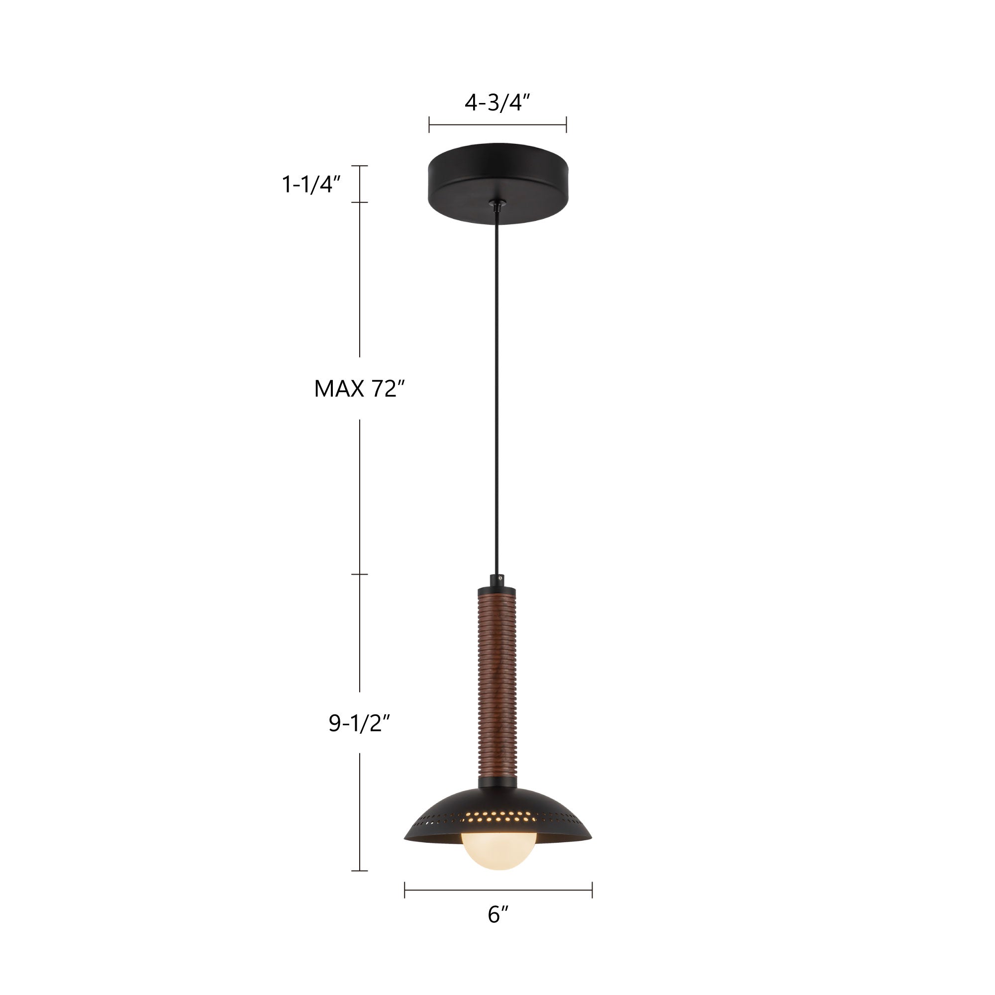 Arden 9-in (With Shade) Pendant