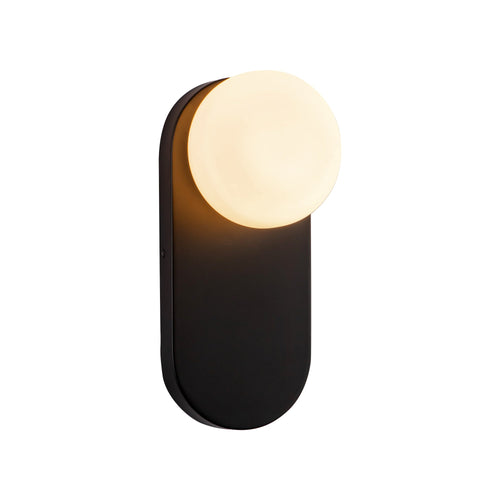 Ariel 12-in Wall/Vanity Light — Matte Black/Opal Glass