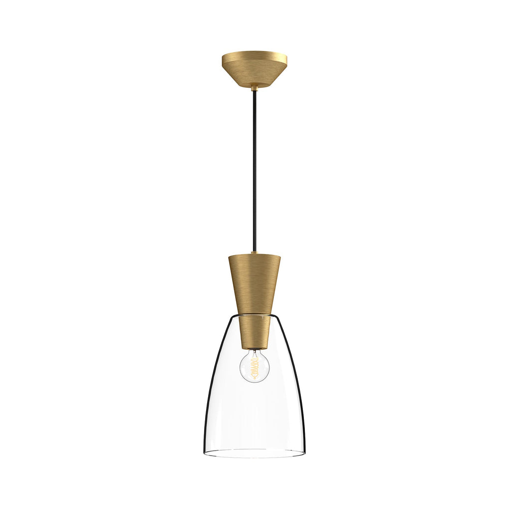 Arlo 7-in Pendant — Brushed Gold/Clear Glass