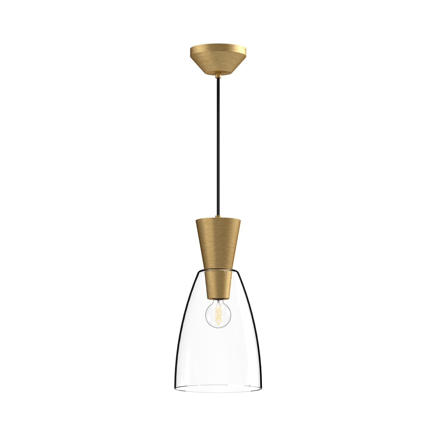 Arlo 7-in Pendant — Brushed Gold/Clear Glass