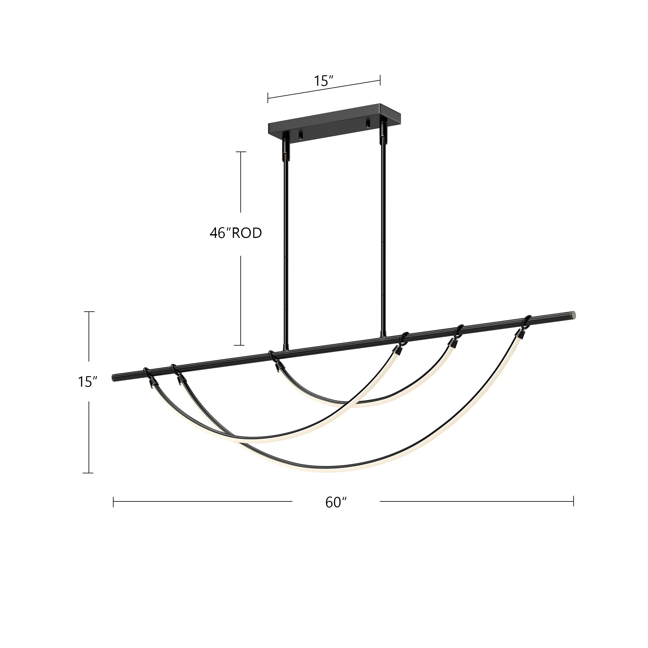 Aryas 60-in Linear Pendant