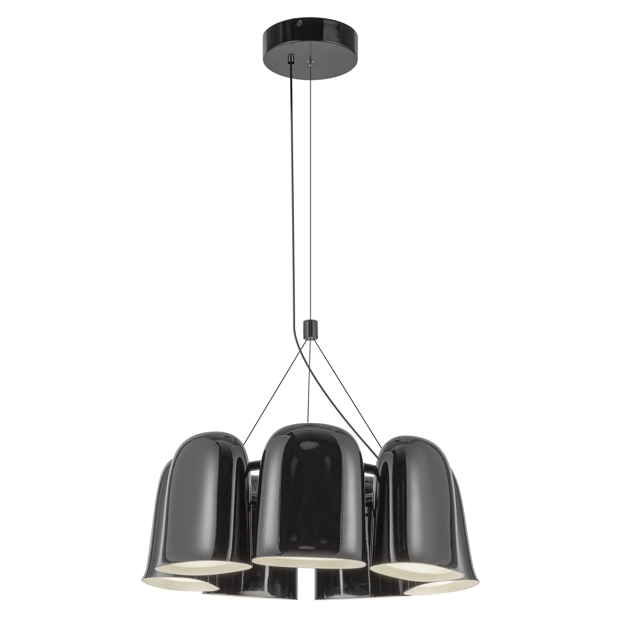 Bell 20-in Chandelier — Glossy Black [Universal Voltage]