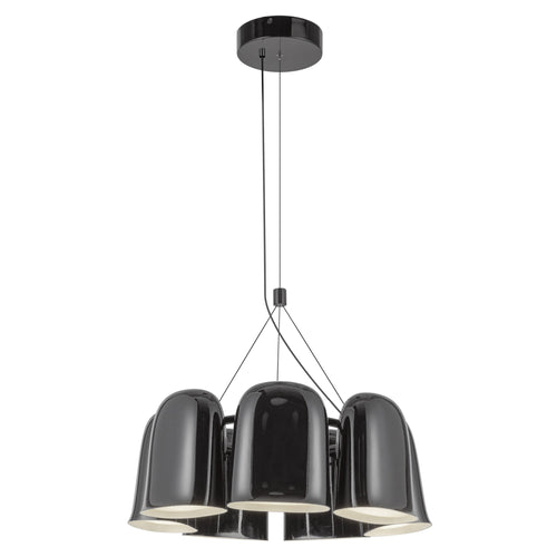 Bell 20-in Chandelier — Glossy Black [Universal Voltage]