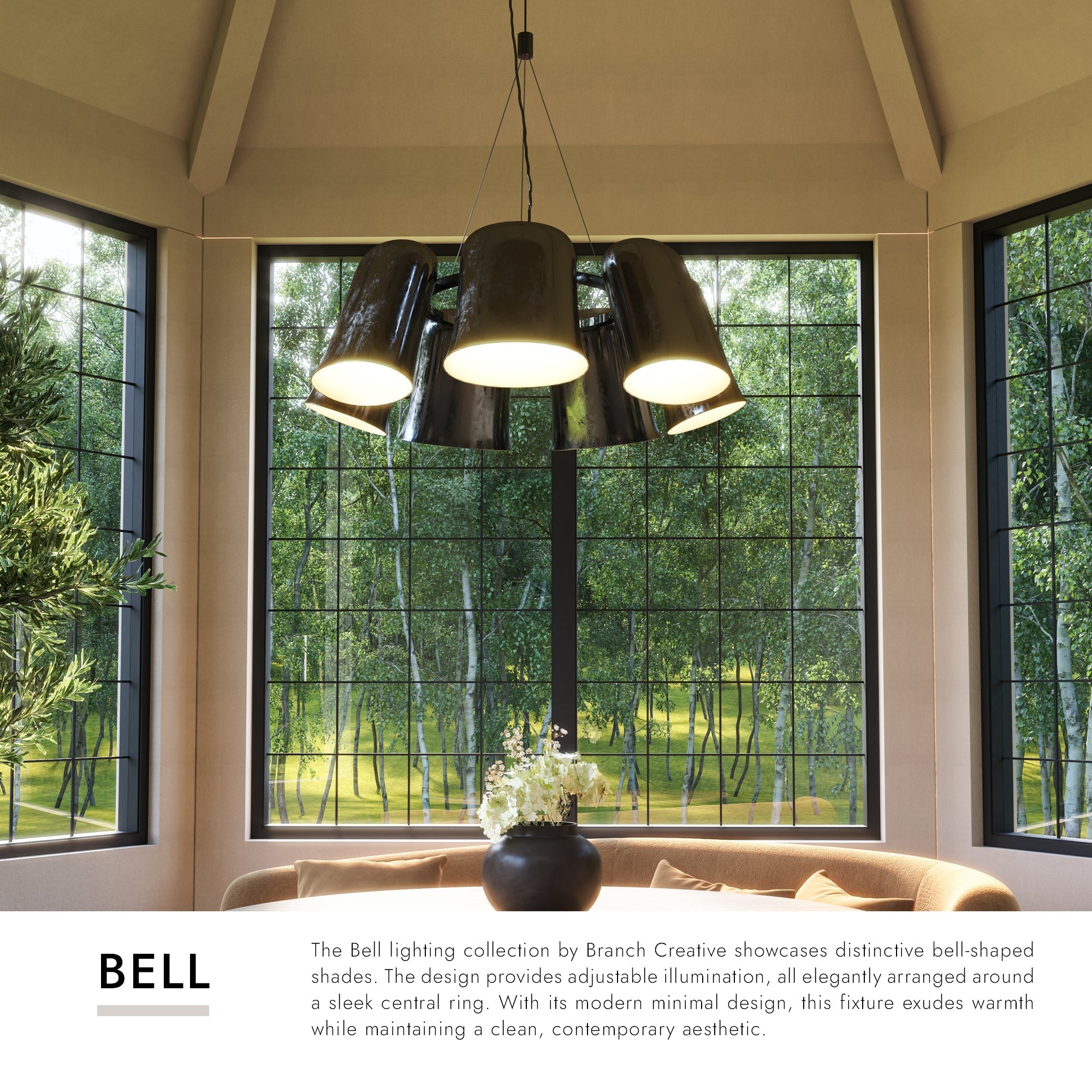 Bell 20-in Chandelier