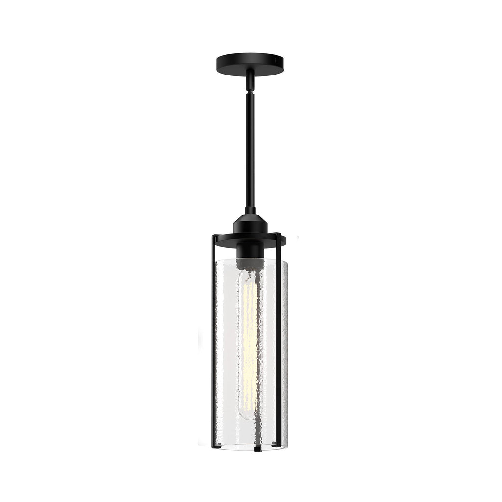 Belmont 5-in Pendant — Clear Water Glass/Matte Black