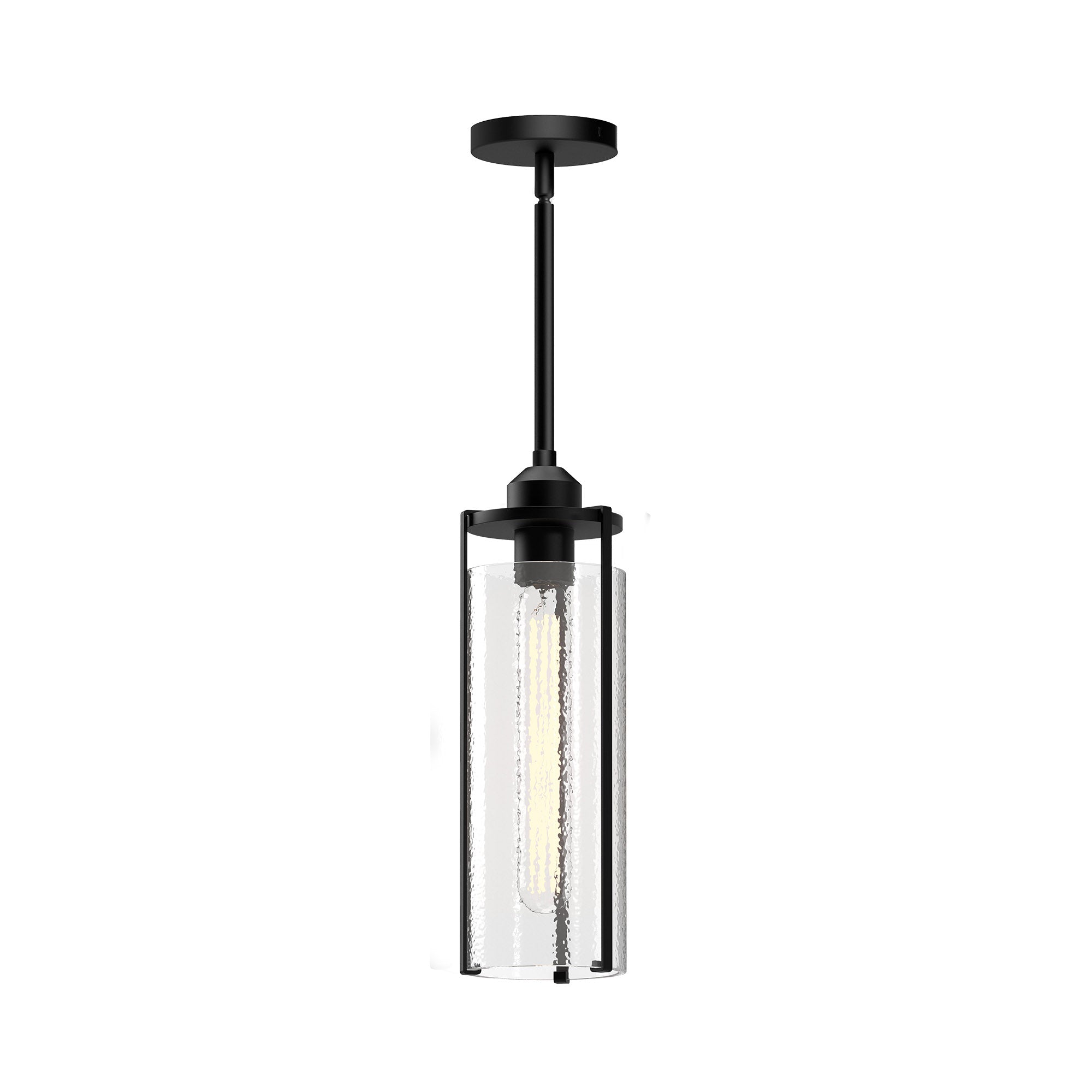 Belmont 5-in Pendant — Clear Water Glass/Matte Black