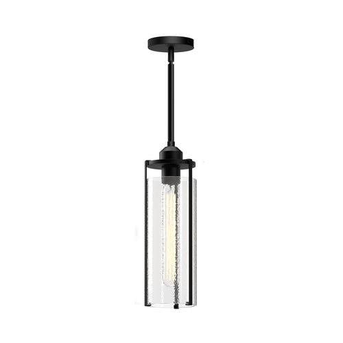 Belmont 5-in Pendant — Clear Water Glass/Matte Black
