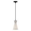 Betty 6-in Pendant — Matte Black/Opal Glass