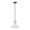 Betty 10-in Pendant — Matte Black/Opal Glass