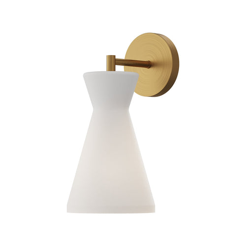Betty 6-in Wall/Vanity Light — Aged Gold/Opal Glass